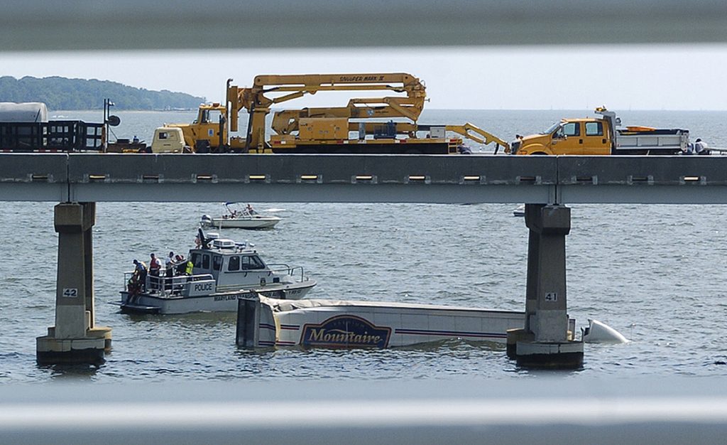 A Sebring Driver Was Thrown Off A Bridge Into The Chesapeake Bay After   Chesapeake Bay Bridge Accident 1024x626 