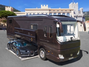 This $7.7-Million Volkner Motorhome Package Has a Closet For Its Bugatti Chiron